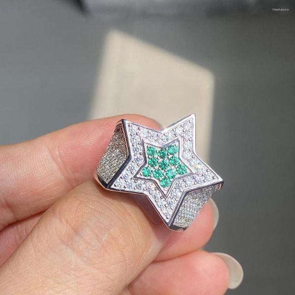 Anneaux de grappe Meisidian S925 Sliver Star Shape Loose Moissanite VVS Lab Diamond Ring For Part
