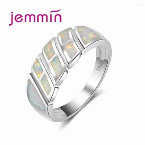 Clusterringen mannen opaal voor feest bruiloft sieraden accessoire S925 Sterling zilveren geometrische vrouwen verlovingsringcadeau