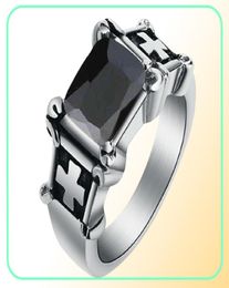 Cluster Anneaux Men039s Vintage Large Ring CZ Ring Ring inoxydable Classic Craw Cross Gothic Biker Knight for Women Fashion Christ5044286550