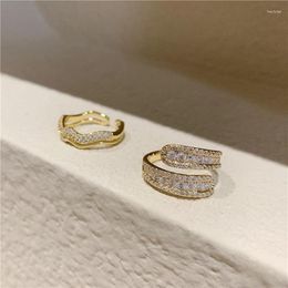 Cluster Ringen MENGJIQIAO Koreaanse Delicate Kubieke Zirkoon Golf Voor Vrouwen Micro Verharde CZ Steen Open Verstelbare Ring Mode-sieraden Geschenken