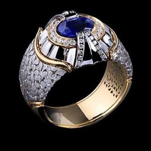 Cluster ringen heren zakelijk dominant vintage sieraden natuurlijke koninklijke blauwe verlovingsringen voor mannen jubileum cadeau Indian Jewelry240408
