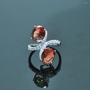 Cluster Ringen MH Diaspore Zultanite Edelsteen Ring Voor Vrouwen 925 Sterling Zilver Kleur Veranderen Bruiloft Engagement Sieraden Gratis Express