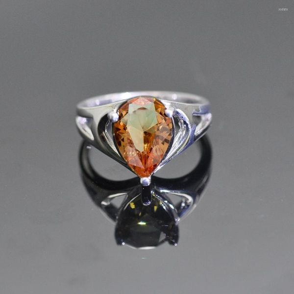 Bagues en grappe MH Goutte d'eau Diaspore Zultanite Gemstone Bague solide pour les femmes en argent sterling 925 Créé Changement de couleur Cadeau de fête Fine