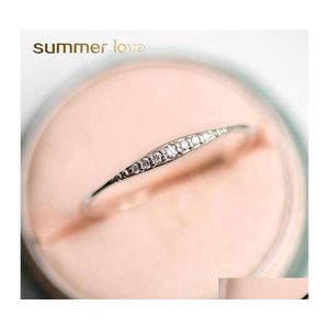 Clusterringen Minimalisme Leuke kristal Rhinestone Finger Ring Rose Gold Betrokkenheid voor vrouwen mode er bruiloft sieraden drop levering dhefx