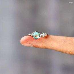 Cluster ringen minimalistische opaal planeet kaart koperen ster maan Koreaanse stijl sieraden Spinner draaiende vinger gesp Fidgets draaibaar R