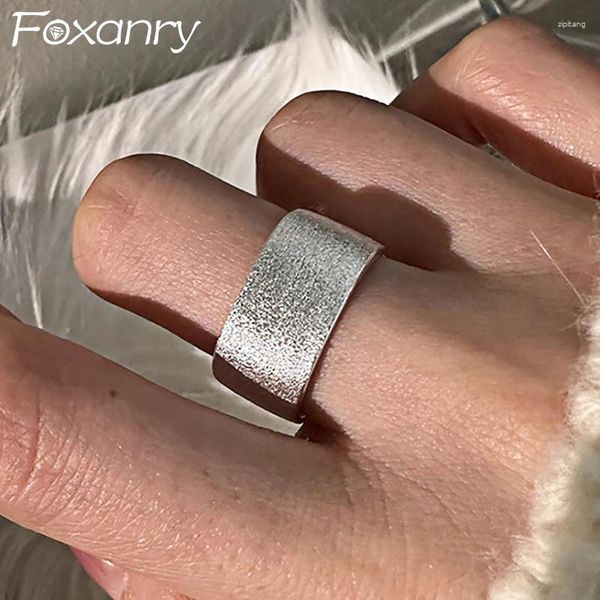 Anillos de racimo minimalista color plata exfoliante para mujeres pareja moda creativa geométrica hecha a mano fiesta de cumpleaños joyería regalo