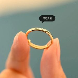 Clusterringen Minimalistische stijl armbandvorm Ring gratis tekst gevoel van luxe glad kan worden aangepast