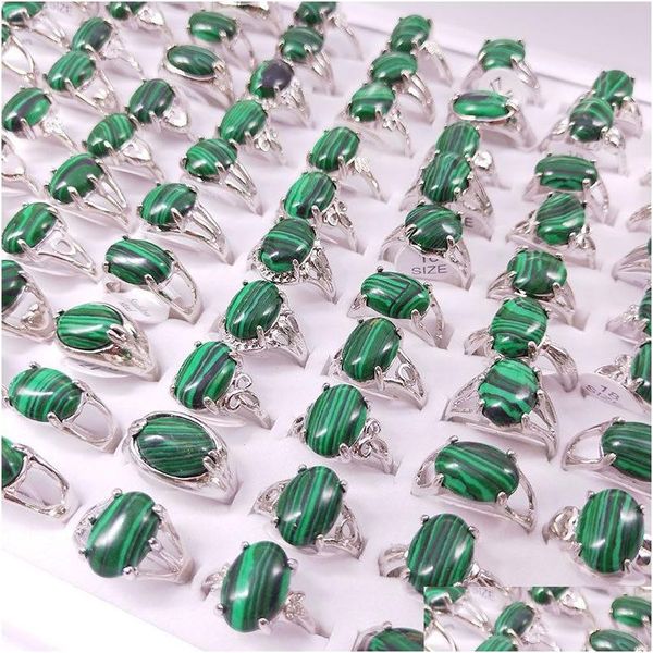 Cluster Anneaux Mix Styles Ovale Malachite Pierre Femmes Vert Synthétique Perle Bague Partie De Mariage Drop Delivery Bijoux Dha8N