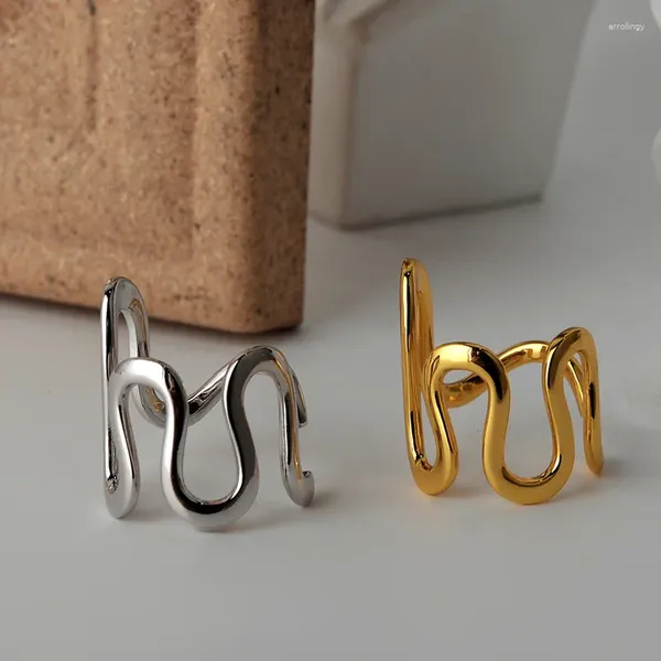 Anneaux de cluster MLKENLY Simple INS Design S925 Sterling Silver Index Finger Line Open Cuff pour les femmes 925 Cadeaux de bijoux fins