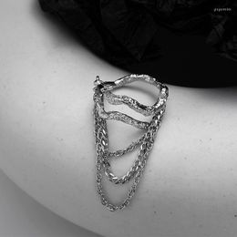 Bagues de grappe MLKENLY Niche en forme spéciale S925 Bague en argent sterling avec œil de cheval et zircon noir Femme Ins Wind Open Chain Index Finger