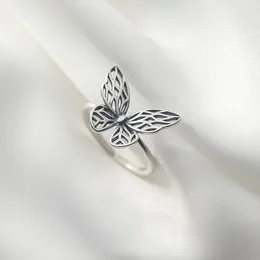 Cluster anneaux MloveAcc Authentic 925 argent sterling vintage papillon doigt réglable pour femmes bijoux de bague de fiançailles de mariage