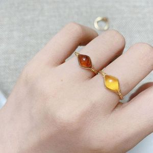 Cluster Ringen MoBuy Vintage Amber Ring Voor Vrouwen Edelsteen Gerecycled Jade 925 Sterling Zilver 10K Verguld Cadeau