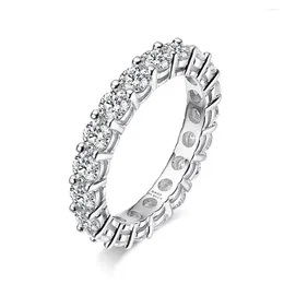 Cluster Ringen Modellen 2.2 3 MM Moissanite UllCircleRow DiamondRing925 Sterling Zilver Pass Diamond Test Voor Vrouwen Bruiloft Fijne Sieraden