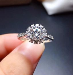 Clusterringen Moissanite Kleur D VVS1 .GRA en CMA . Zwarte kaart 925 zilveren luxe damesring