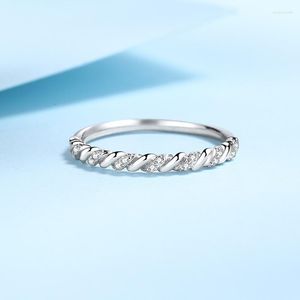 Bagues de grappe Moissanite Diamant Bijoux Femmes Bague de Fiançailles S925 Bague de Mariage en Argent Sterling Éternité