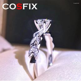 Bagues de cluster Moissanite pour femmes 1 épis de blé Bague de diamant pour femme D Couleur 925 Sterling Argent 2024 Tendance