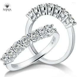 Clusterringen Moissanite -ring voor vrouwen half eeuwigheid trouwring origineel 925 sterling zilver 0.7ct d kleur vvs1 lab diamant fijn sieraden