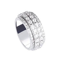 Bagues de cluster Moissanite Bague Men039s Platinum Diamond Européen et américain Brillant Luxe Starry Running Finger Bijoux 4363885