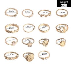 Cluster Rings Moneda De Oro Con Patron Cruz Amor Anillo Palma Fatima Juego 15 Piezas 10 Anillos Cinco Para Mujer Drop Delivery Jewelry Ring