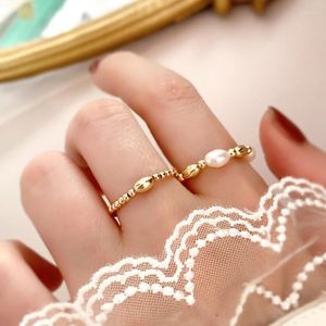 Cluster Ringen Mosan Natuurlijke Zoetwaterparel Ring 14K Verguld Goud Voor Vrouwen Bruiloft Mode-sieraden Cadeau