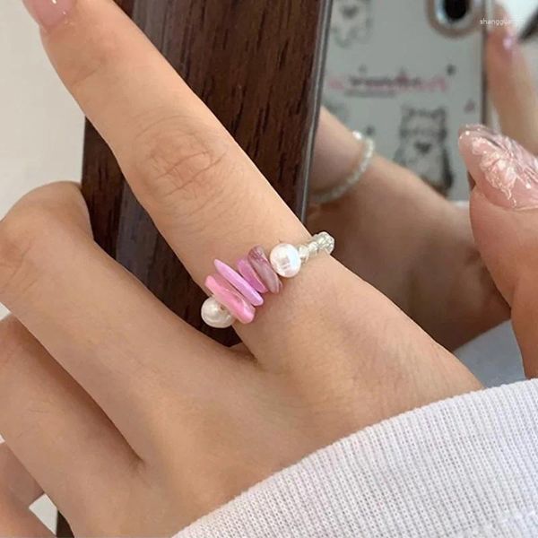 Anillos de racimo Anillo de cuentas de cristal multicolor para mujeres Niñas Moda Diseño creativo Dulce Aniversario Joyería Regalos al por mayor