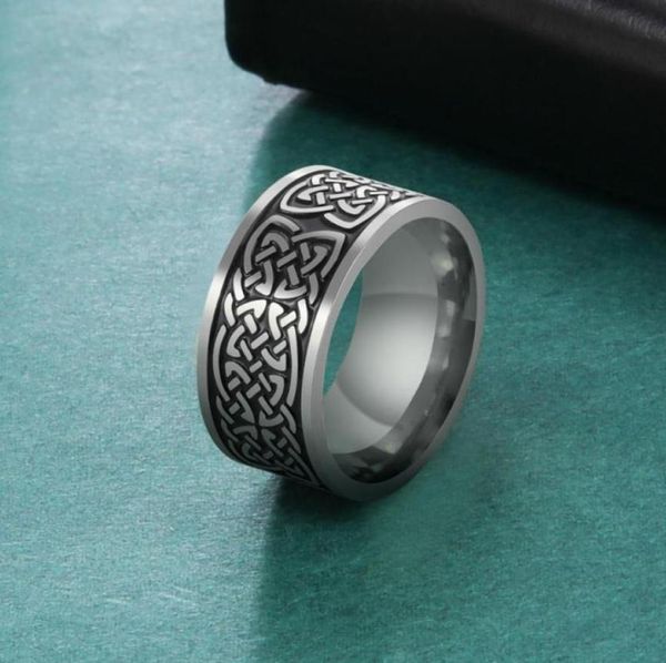 Cluster sonne ma forme nordique viking celtics nœud pour les hommes femmes or couleurs noires anneau en acier inoxydable vintage mâle bijoux sague f6378455