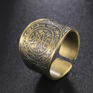 Cluster ringen mijn vorm zegel van de 7 aartsengelen voor mannen brons koper Viking Rune kompas vinger ring Solomon Vintage amulet sieraden jongen