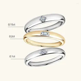 Cluster anneaux na 2024 Design géométrique Moisanite doigt anneau diamant diamant fiançailles mariage luxe 18k