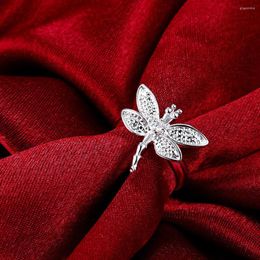Anillos de racimo NAREYO 925 anillo de libélula de circón de lujo de plata esterlina para mujer accesorios de boda de fiesta de moda joyería regalos de navidad
