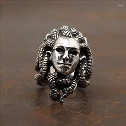 Cluster Rings National Standard S925 Sterling Silver Thai Retro Griekse Mythologie Snake Beauty Locomotief Knight Face Wijsche vingerring