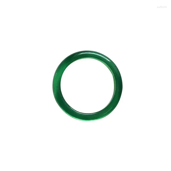 Anneaux de cluster Agate naturelle Green Jade Bijoux Gemstone Band Bague Pierres pour Femmes Hommes Bijoux Pierre Superfine