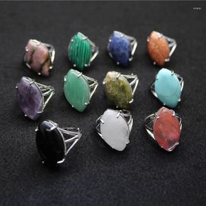 Cluster Ringen Natuurlijke Amethisten Kristal Vinger Voor Vrouwen Paard Oog Opaal Lapis Aventurijn Groen Roze Kwarts Reiki Healing