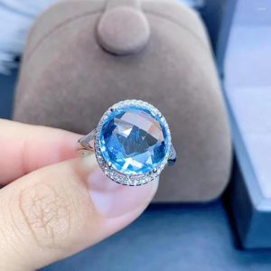 Cluster ringen natuurlijke en echte topaas ring edelsteen bruiloft verloving voor vrouwen fijne sieraden cadeau groothandel