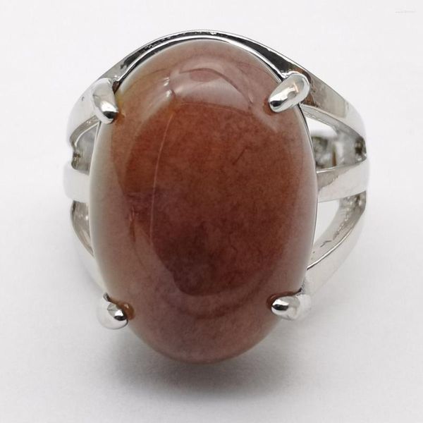 Bagues de cluster Naturel Cornaline Pierre Ovale Perle GEM Bague Bijoux Pour Femme Cadeau Taille 8 x284