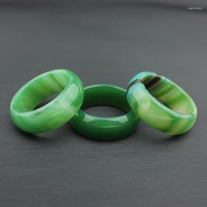 Bagues de grappe herbe naturelle anneau d'agate verte pour les hommes amoureux avec Texture à la main marque Jade bijoux pierre 1