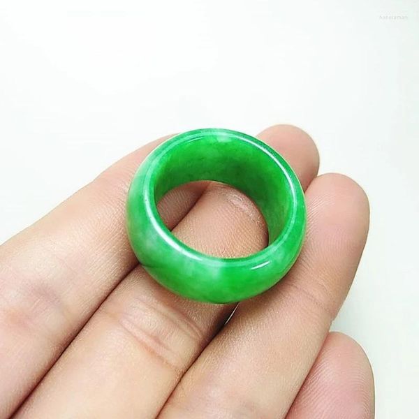 Bagues de cluster Bague en jade vert naturel A Hommes Femmes Jadéite Handrings Hewelry Exquis Unisex Fine Jewelry