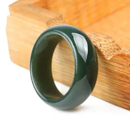 Cluster ringen natuurlijke groene jade ring mannen vrouwen genezing edelsteen fijne sieraden echte Tian Jades nefriet voor vriendin moeder geschenken