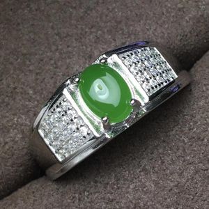 Cluster Ringen Natuurlijke Tian Jasper Man Ring 925 Sterling Zilver Groothandel Fijne Sieraden 5 7mm Gem