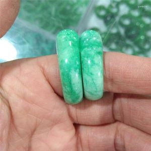 Bagues de cluster amoureux naturels hommes femmes marque vert Jade anneau émeraude à la main sculpté à la main sculpture motif bijoux un