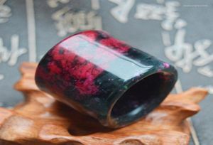 Cluster Ringen Natuurlijke Perzik Bloesem Jade Ring Chinese Jadeïet Charme Sieraden Handgesneden Mode Accessoires Voor Vrouwen Mannen 2223mm7313643