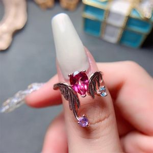 Bagues de cluster Topaze rose naturelle 5 7mm Bague de mode de pierre précieuse est un véritable cadeau de pierre de naissance de bijoux en argent sterling 925 pour les femmes