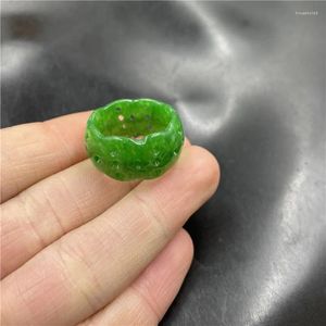 Cluster anneaux naturels réel jade vert creux out nuage de bijoux de bijoux de bijoux de bijoux pierres pour hommes bijoux masculins