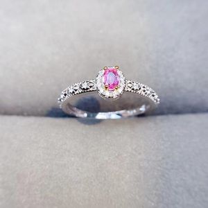 Clusterringen natuurlijke echte roze saffier kleine ring per sieraden 925 Sterling zilver 3 4 mm 0,3ct edelsteen fijne J2122110