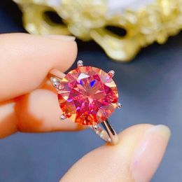 Cluster anneaux Natural Red Moissanite Anneau pour femmes Silver 925 Bijoux Luxury Gem Stones 18K Gold plaqué gratuit Shipping Articles Party Gift