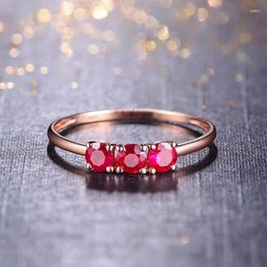 Anillos de racimo Anillo de plata de piedras preciosas de rubí natural para mujeres Color rojo Gema Joyería fina Regalo de fiesta de cumpleaños