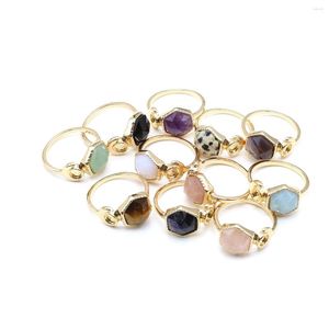 Cluster Ringen Natuursteen Hexagon Shape Healing Crystal Agaat Voor Sieraden Cadeau Decoratie