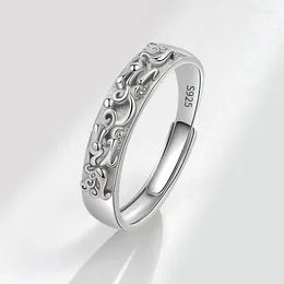 Cluster Ringen NBNB Retro Zilver Kleur China Lucky Rijke God Beest Verstelbare Ring Voor Vrouwen Vintage Mannen Opening Party Vinger Sieraden