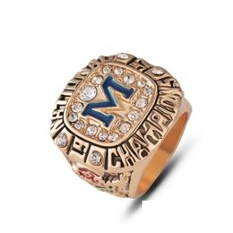 Cluster anneaux NCAA 1997 Université du Michigan Woerine Rose Bowl Championnat haut de gamme Ring Mens Bijoux Amis d'anniversaire Fan cadeau d'anniversaire Mem Dhgwc