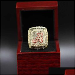 Bagues de cluster NCAA Université de l'Alabama Champion Bague Mtilayer Diamond Design Fans Drop Livraison Bijoux Bague Dhg2M