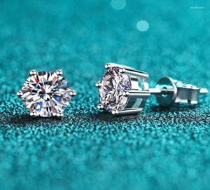 Clusterringen NeeTim Moissanite Oorbellen Schroef Stud Sterling ZilverVVS1 Lab Diamant Met GRA Klassieke 6 Ronde Oorstekers Voor Dames8618286